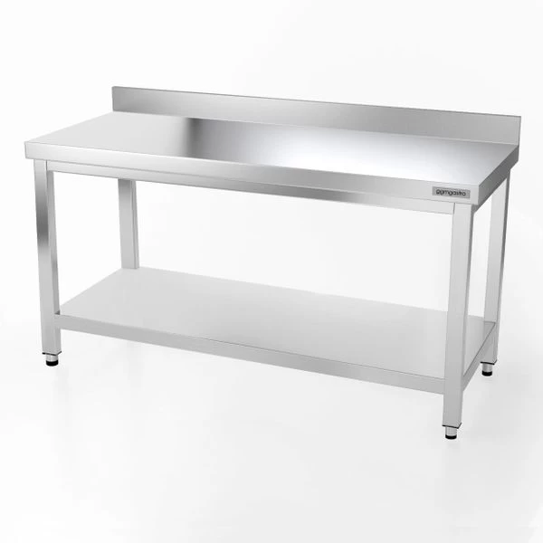 Edelstahl Arbeitstisch PREMIUM - 1600x800mm - Mit Grundboden & Aufkantung 3 Edelstahl Arbeitstisch PREMIUM - 1600x800mm - Mit Grundboden & Aufkantung – Bild 3