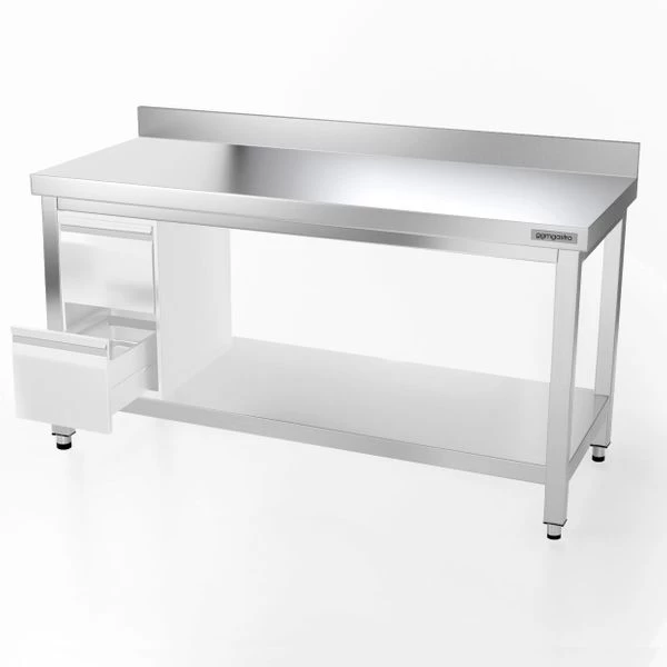 Edelstahl Arbeitstisch PREMIUM - 1600x800mm - Mit Grundboden & Aufkantung 6 Edelstahl Arbeitstisch PREMIUM - 1600x800mm - Mit Grundboden & Aufkantung – Bild 6