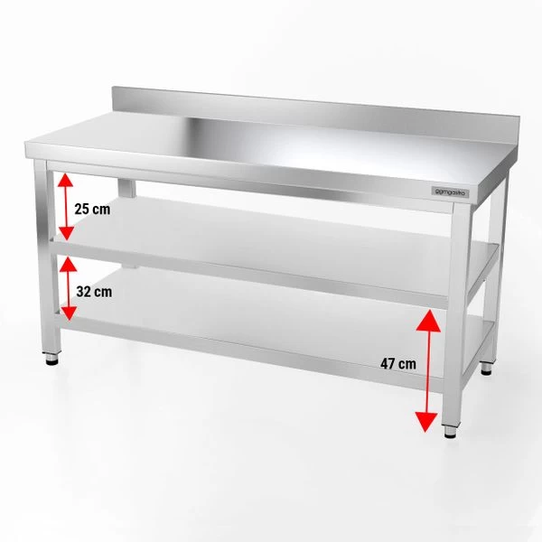 Edelstahl Arbeitstisch PREMIUM - 1600x800mm - Mit Grundboden & Aufkantung 5 Edelstahl Arbeitstisch PREMIUM - 1600x800mm - Mit Grundboden & Aufkantung – Bild 5