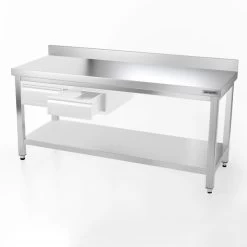 Edelstahl Arbeitstisch PREMIUM - 1800x800mm - Mit Grundboden & Aufkantung -Küchen Verkauf 187a sk 2e61