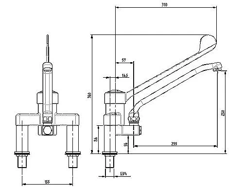 Zweiloch Mischbatterie 4000 2 Zweiloch Mischbatterie 4000 – Bild 2