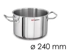 Fleischtopf - Ø 240 Mm - Höhe 150 Mm | Edelstahltopf | Kochtopf | Küchentopf | Bratentopf | Induktion