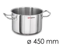 Fleischtopf - Ø 450 Mm - Höhe 220 Mm | Edelstahltopf | Kochtopf | Küchentopf | Bratentopf | Induktion
