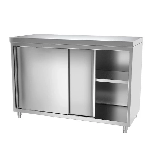 Edelstahl Arbeitsschrank PREMIUM - 1200x600mm - Mit Schiebetür Ohne Aufkantung 5 Edelstahl Arbeitsschrank PREMIUM - 1200x600mm - Mit Schiebetür Ohne Aufkantung – Bild 5