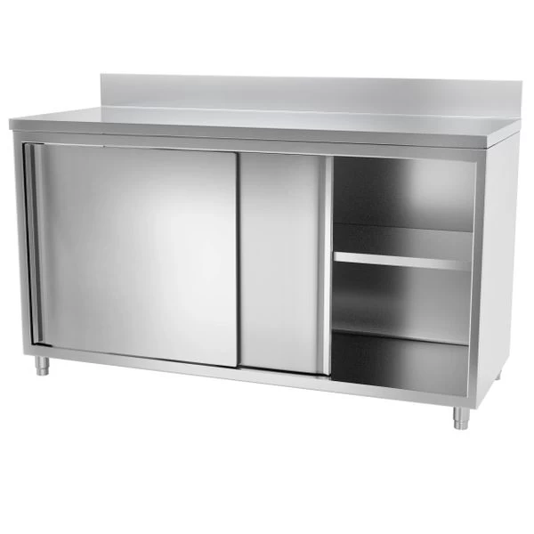 Edelstahl Arbeitsschrank PREMIUM - 1600x800mm - Mit Schiebetür & Aufkantung 6 Edelstahl Arbeitsschrank PREMIUM - 1600x800mm - Mit Schiebetür & Aufkantung – Bild 6
