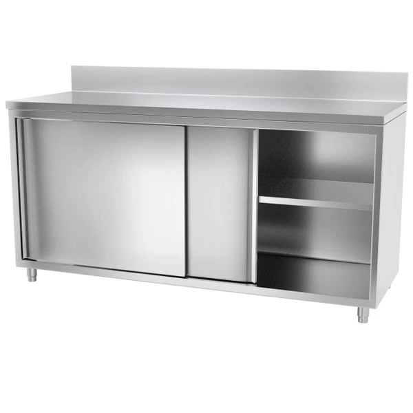 Edelstahl Arbeitsschrank PREMIUM - 1800x600mm - Mit Schiebetür & Aufkantung 6 Edelstahl Arbeitsschrank PREMIUM - 1800x600mm - Mit Schiebetür & Aufkantung – Bild 6