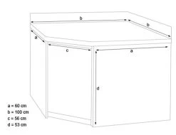 Edelstahl Eckarbeitsschrank PREMIUM Mit Flügeltür & Aufkantung 1150x600mm -Küchen Verkauf 636846189447694262 e733