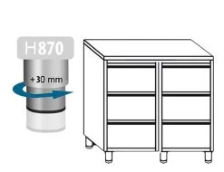 Schubladenschrank PREMIUM Mit 6 Schubladen - 1000x700mm -Küchen Verkauf 636846189575944713 8971