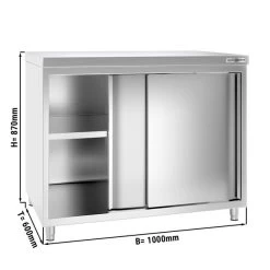 Edelstahl Arbeitsschrank ECO - 1000x600mm - Mit Schiebetür