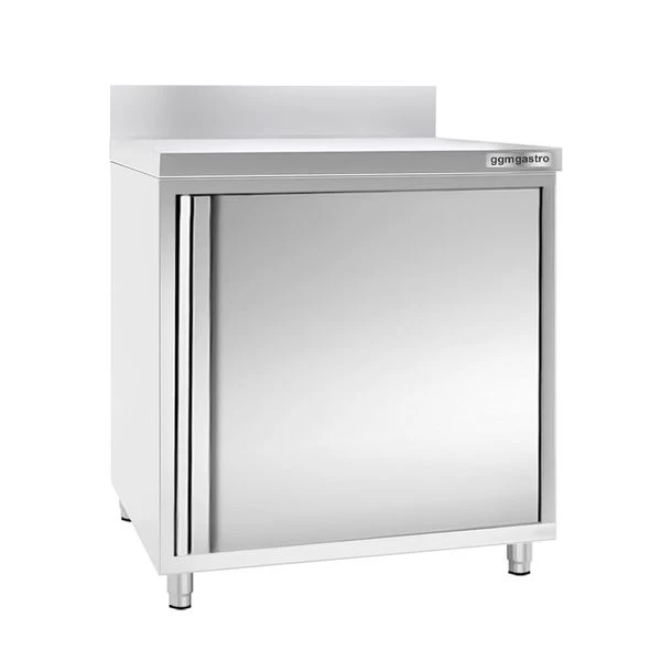 Edelstahl Arbeitsschrank PREMIUM - 600x700mm - Mit Flügeltür & Aufkantung 2 Edelstahl Arbeitsschrank PREMIUM - 600x700mm - Mit Flügeltür & Aufkantung – Bild 2