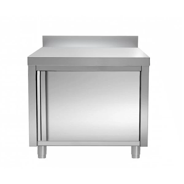 Edelstahl Arbeitsschrank PREMIUM - 600x700mm - Mit Flügeltür & Aufkantung 3 Edelstahl Arbeitsschrank PREMIUM - 600x700mm - Mit Flügeltür & Aufkantung – Bild 3