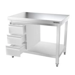 Edelstahl Arbeitstisch PREMIUM - 1000x800mm - Mit Grundboden Ohne Aufkantung -Küchen Verkauf ATK108 009 b4e4