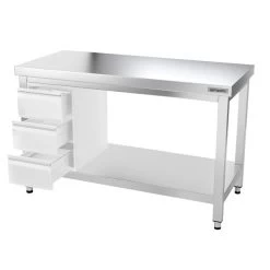 Edelstahl Arbeitstisch PREMIUM - 1400x700mm - Mit Grundboden Ohne Aufkantung -Küchen Verkauf ATK147 008 4c29