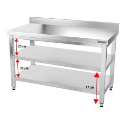 Edelstahl Arbeitstisch PREMIUM - 1400x800mm - Mit Grundboden & Aufkantung 15 Edelstahl Arbeitstisch PREMIUM - 1400x800mm - Mit Grundboden & Aufkantung -Küchen Verkauf ATK148A 004 9021