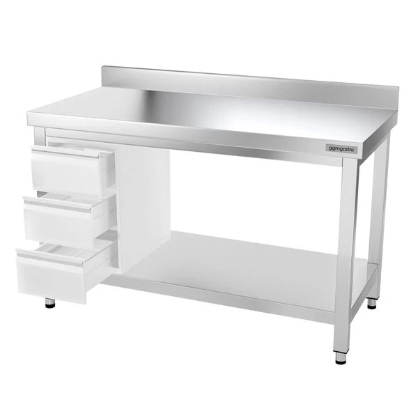 Edelstahl Arbeitstisch PREMIUM - 1400x800mm - Mit Grundboden & Aufkantung 9 Edelstahl Arbeitstisch PREMIUM - 1400x800mm - Mit Grundboden & Aufkantung – Bild 9
