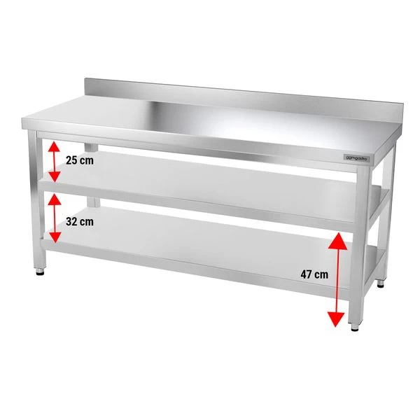 Edelstahl Arbeitstisch PREMIUM - 1800x700mm - Mit Grundboden & Aufkantung 5 Edelstahl Arbeitstisch PREMIUM - 1800x700mm - Mit Grundboden & Aufkantung – Bild 5