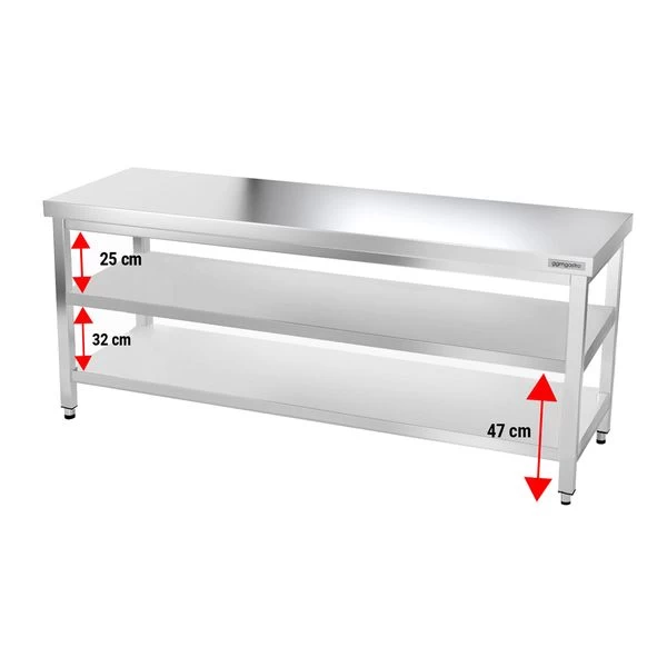 Edelstahl Arbeitstisch PREMIUM - 2000x800mm - Mit Grundboden Ohne Aufkantung 4 Edelstahl Arbeitstisch PREMIUM - 2000x800mm - Mit Grundboden Ohne Aufkantung – Bild 4