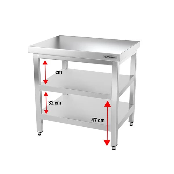Edelstahl Arbeitstisch PREMIUM - 700x700mm - Mit Grundboden Ohne Aufkantung 3 Edelstahl Arbeitstisch PREMIUM - 700x700mm - Mit Grundboden Ohne Aufkantung – Bild 3
