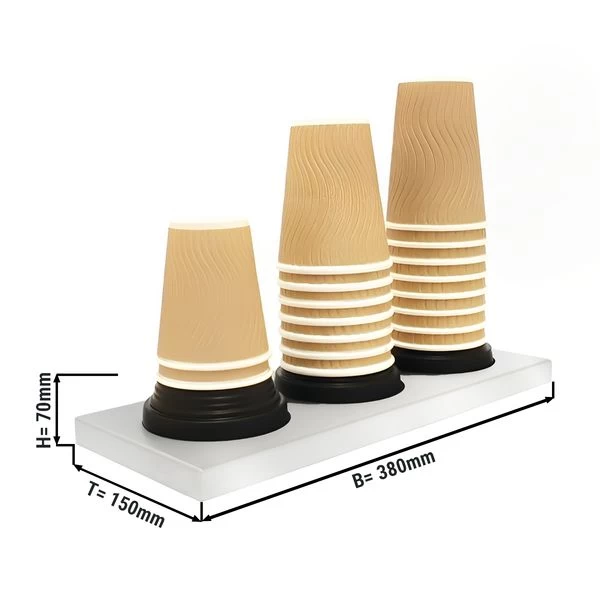 Becherstapler Edelstahl - Mit 3 Flexiblen Gummibälgen Für Thekenaufbau 1 Becherstapler Edelstahl - Mit 3 Flexiblen Gummibälgen Für Thekenaufbau