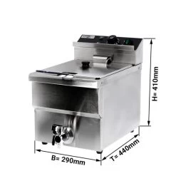 Elektro Fritteuse - 8 Liter - 3,25 KW - Mit Ablasshahn