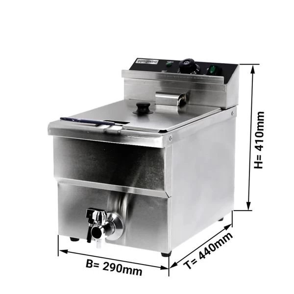 Elektro Fritteuse - 8 Liter - 3,25 KW - Mit Ablasshahn 1 Elektro Fritteuse - 8 Liter - 3,25 KW - Mit Ablasshahn