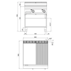 Elektro Bratplatte - 11,4 KW - Glatt & Gerillt -Küchen Verkauf EGB899MGG drawing 8d6e