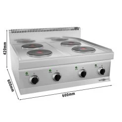 Elektroherd - 8 KW - 4 Platten Rund