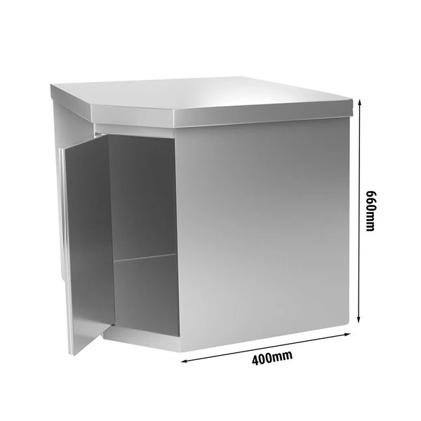 Edelstahl Eck - Wandhängeschrank - 700x400mm - Mit Flügeltür - Höhe: 650mm 1 Edelstahl Eck - Wandhängeschrank - 700x400mm - Mit Flügeltür - Höhe: 650mm