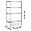 Edelstahlregal PREMIUM - 1000x500mm - Mit 4 Ablagen (VERSTELLBAR)
