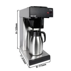 Filterkaffeemaschine - 2 Liter Tank - 2kW - Inkl. Isolierkanne 1,6 Liter Und Warmhalteplatte