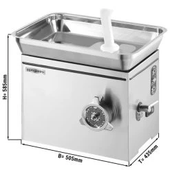 Elektrischer Fleischwolf - 350kg/h - 1,1 KW - Mit Kühlung