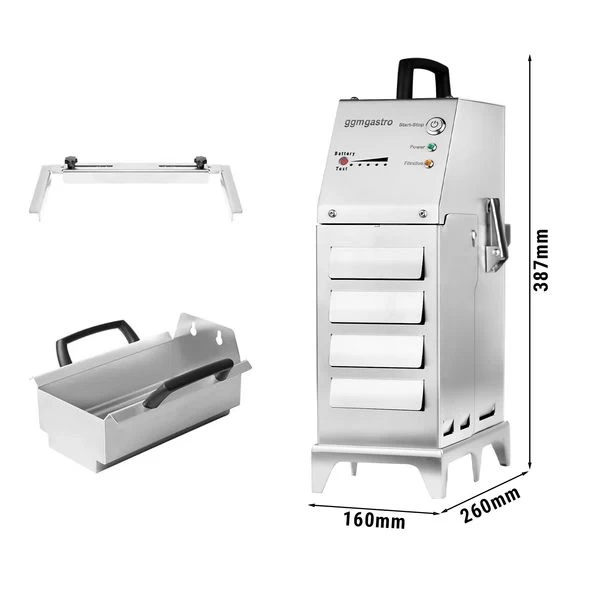 Tragbarer Akku-Frittierölfilter - 30 Liter/Minute - Für Max. 12 Liter Fritteusen 1 Tragbarer Akku-Frittierölfilter - 30 Liter/Minute - Für Max. 12 Liter Fritteusen