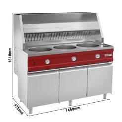 Gas Fritteuse - Rund - 3x 13 Liter - 51 KW - Inkl. Abzug