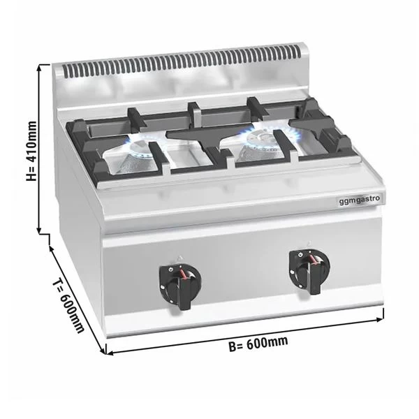 Gasherd - 10,5 KW - 2 Brenner 1 Gasherd - 10,5 KW - 2 Brenner