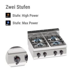 Gasherd - 28 KW - 4 Brenner 16 Gasherd - 28 KW - 4 Brenner -Küchen Verkauf GHB874P stufen2 2b97