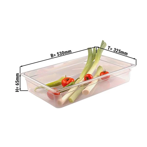 Polycarbonat GN Behälter 1/1 - Clear - Tiefe 65mm 1 Polycarbonat GN Behälter 1/1 - Clear - Tiefe 65mm