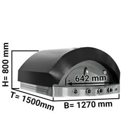 Gas Pizzaofen - Schwarz - 9x 25cm - Manuell