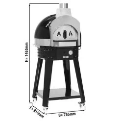 Holz Pizzaofen - Schwarz - Höhe: 0,77m - Inkl. Untergestell