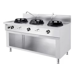 Gas Wok-Herd - 45 KW - 3 Kochstellen - Ink. 2 Miniwassersäulen -Küchen Verkauf GWHK3 3 6e99