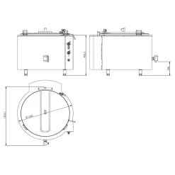 Elektro Kochkessel - 500 Liter - 45 KW - Indirekte Beheizung -Küchen Verkauf KKEOZ500 Zeichnung 0503
