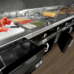 Elektroherd - 9,2 KW - 4 Platten Rund -Küchen Verkauf Loft links schwarz 064a