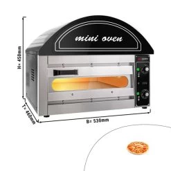 Elektro Mini Pizzaofen - Schwarz - 1x 34cm - Manuell