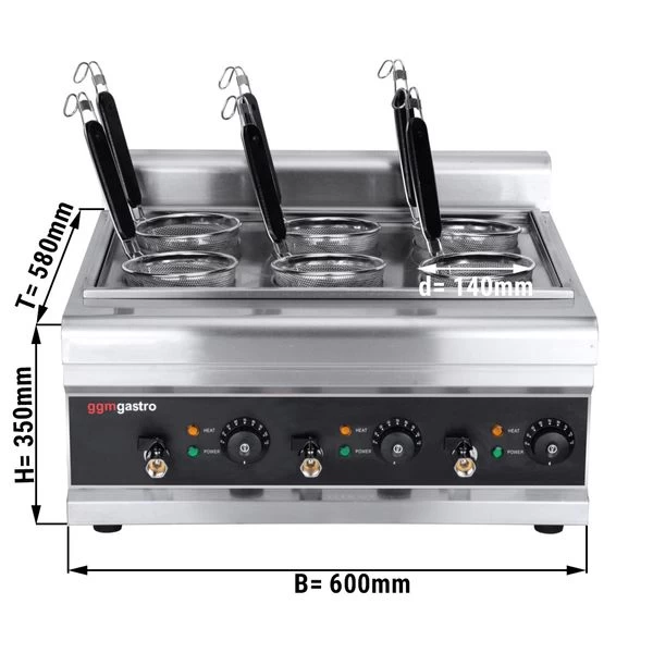 Nudelkocher - 3 KW - 6 Siebe 1 Nudelkocher - 3 KW - 6 Siebe