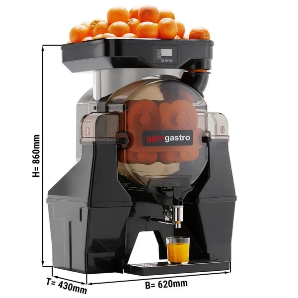 Elektrische Orangenpresse - Silber - Manuelle Zufuhr - Inkl. Ablasshahn & Reinigungsmodus 1 Elektrische Orangenpresse - Silber - Manuelle Zufuhr - Inkl. Ablasshahn & Reinigungsmodus