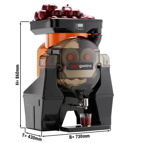 Elektrische Fruchtsaftpresse - Orange - Manuelle Zufuhr - Inkl. Regulierbarem Ablasshahn 1 Elektrische Fruchtsaftpresse - Orange - Manuelle Zufuhr - Inkl. Regulierbarem Ablasshahn