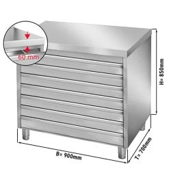 Schubladenschrank PREMIUM Mit 7 Schubladen Für Pizzateigbällchen - 900x700mm