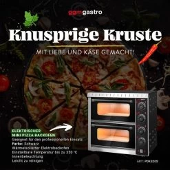 Elektro Mini Pizzaofen - 4+4x 20cm - Manuell -Küchen Verkauf PDKG20S detail 9 f648