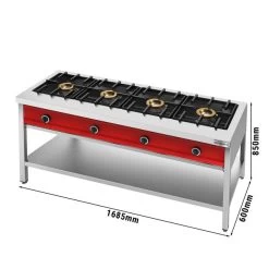 Pfannkuchen-Gasherd - 8 KW - 4 Brenner