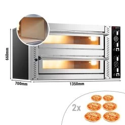 Elektro Pizzaofen - (Vollschamott) - 6+6x 30cm - Manuell