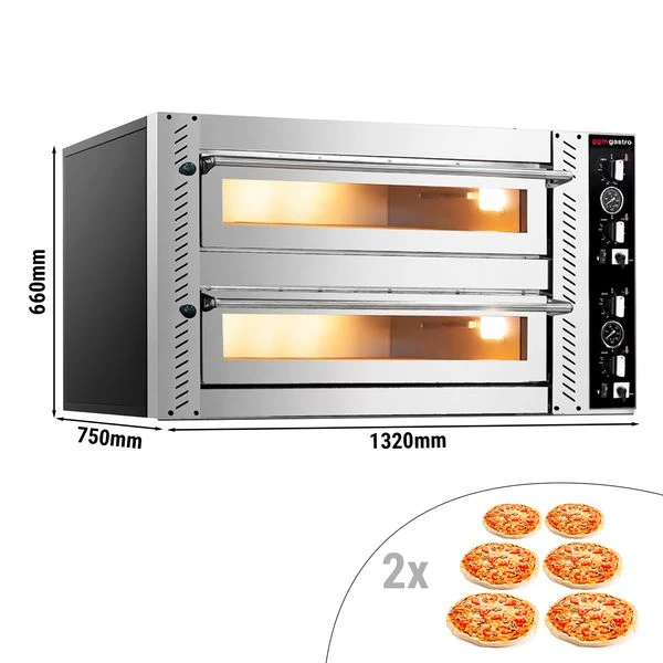 Elektro Pizzaofen - 6+6x 30cm (Breit) - Manuell 1 Elektro Pizzaofen - 6+6x 30cm (Breit) - Manuell